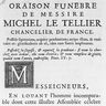 Bossuet, Oraison funèbre de Messire Michel Le Tellier